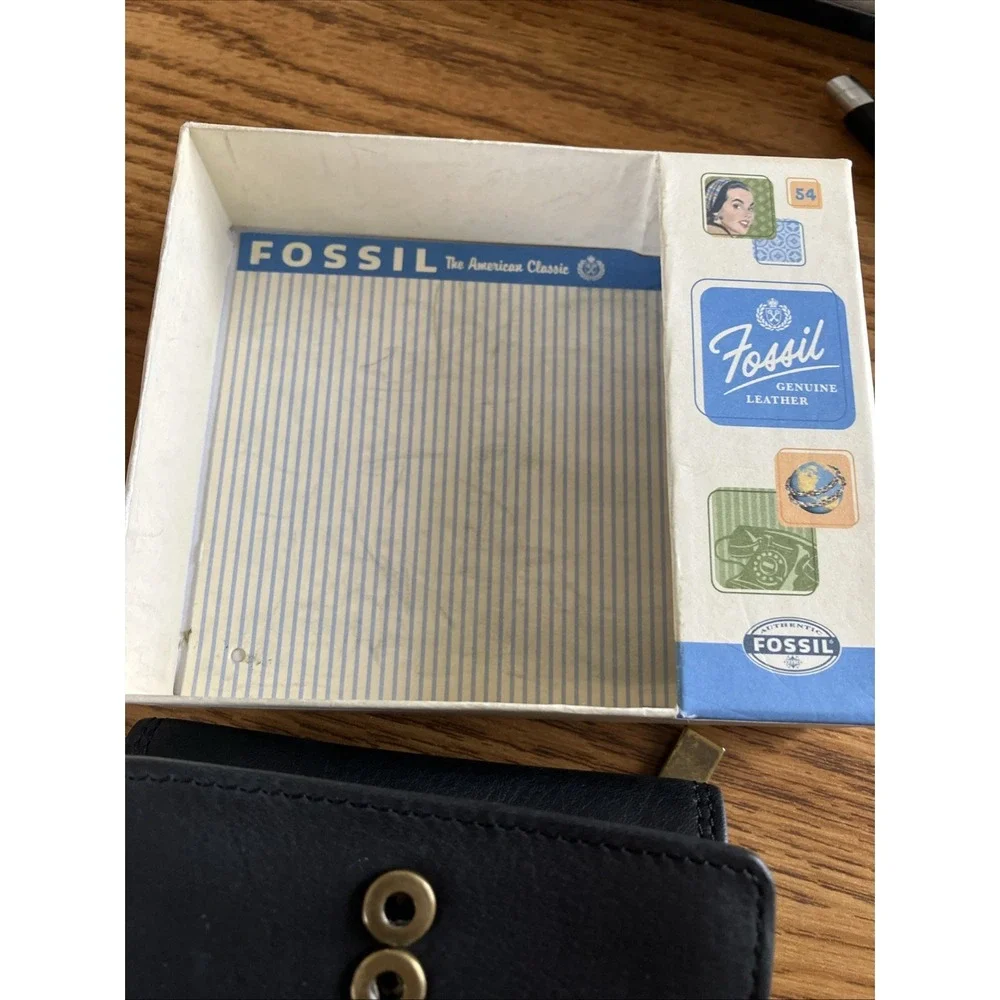 Fossil Black Cargo Mini Wallet SL-08435001 New‎ In gift box Retro elegance